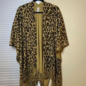 East 5th Tan Knit Sweater Poncho